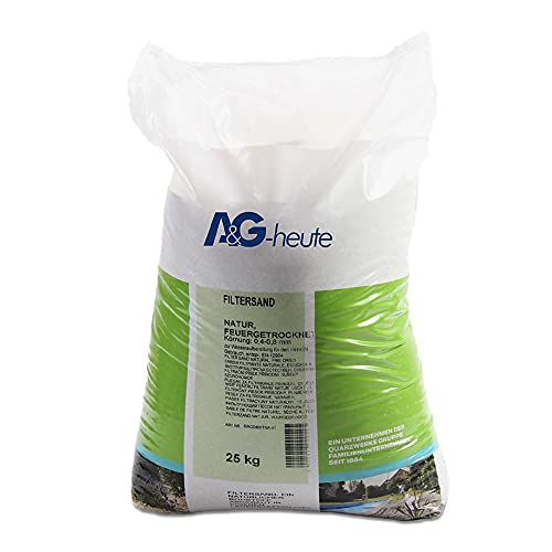 A&G-heute 25kg Filtersand Körnung 0.4-0.8 mm Poolfilter Quarzsand für Sandfilteranlage Feuergetrocknet 