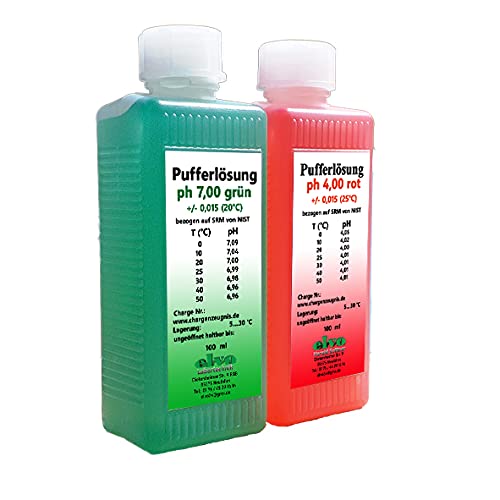 Elvo Kalibrierlösung Set pH4+pH7 - je 100 ml - zur Eichung von pH-Elektroden
