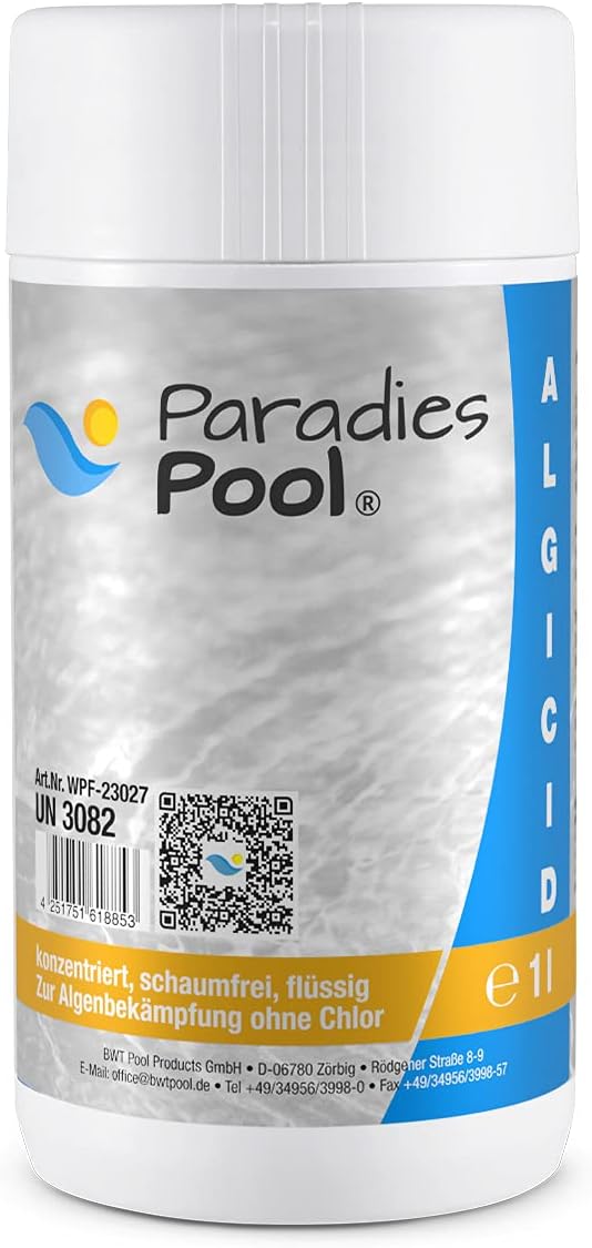 Paradies Pool Algizid | schaumfrei | 1 Liter [+5 Liter Version]
