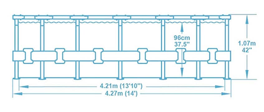Technische Angaben für den Aufbau des Bestway Pools 5616C