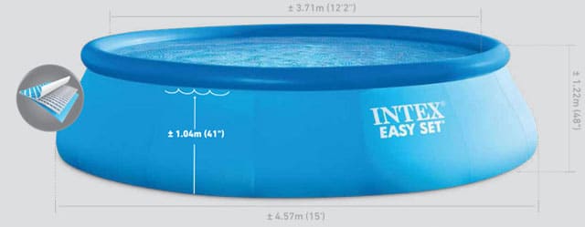 Maße des 28901 Intex 457x122cm Easy Set Pool