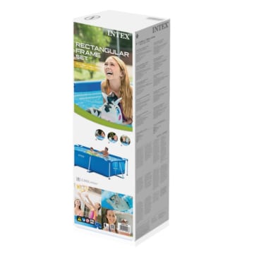 Verkaufsverpackung des Intex Rectangular Frame Pool 28271 - 260x160x65 cm