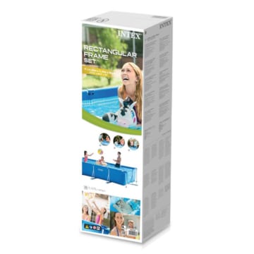 Verkaufsverpackung des Intex Rectangular Frame Pool 28273 - 450x220x84 cm