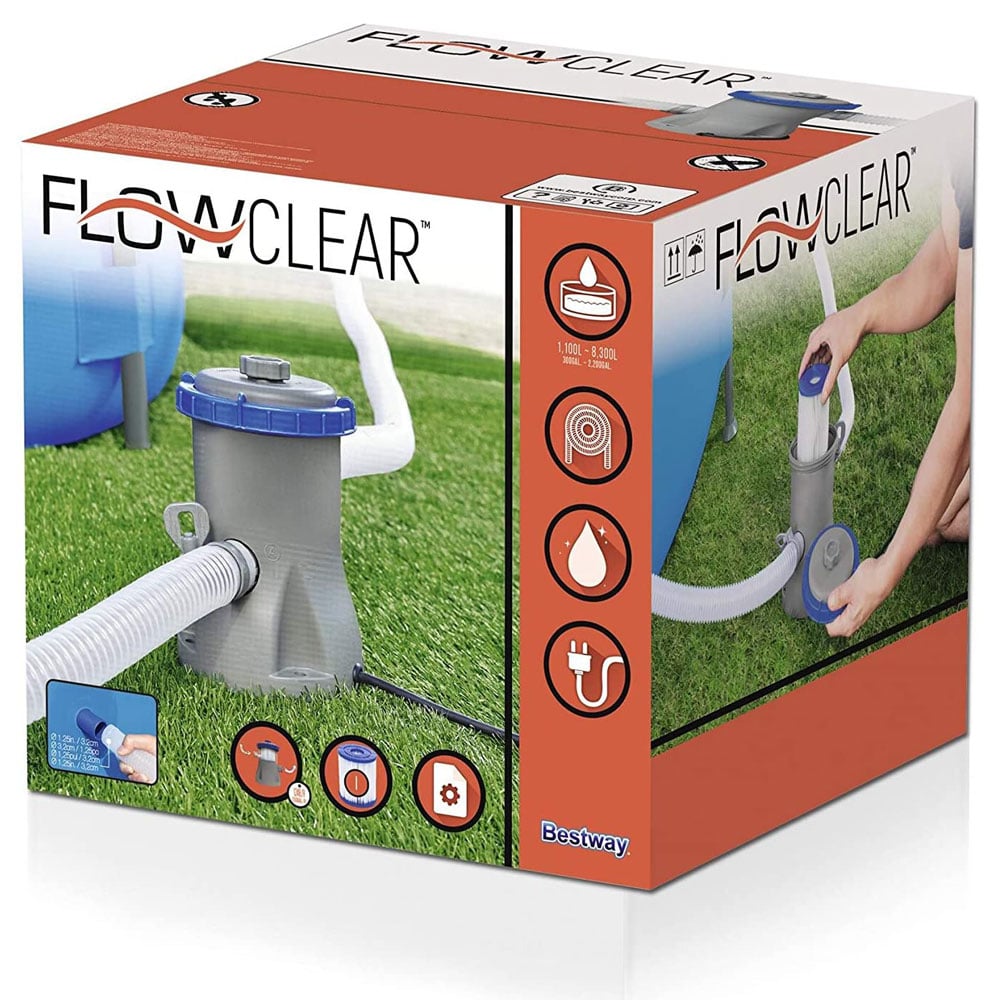 Verkaufsverpackung des Bestway Kartuschenfilterpumpe - 1249l/h