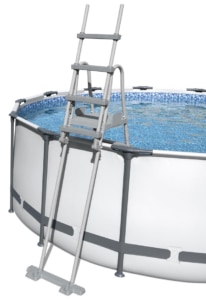 Flowclear™ Sicherheitsleiter / Poolleiter 132 cm am Pool montiert