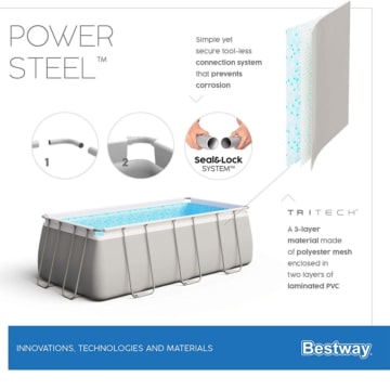 Materialbeschaffenheit des Bestway Power Steel Pool 404x201x100cm Sandfilter Set