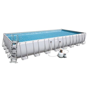 Bestway Power Steel Pool 56623 956x488x132cm Sandfilter Set mit Pumpe und Sicherheitsleiter