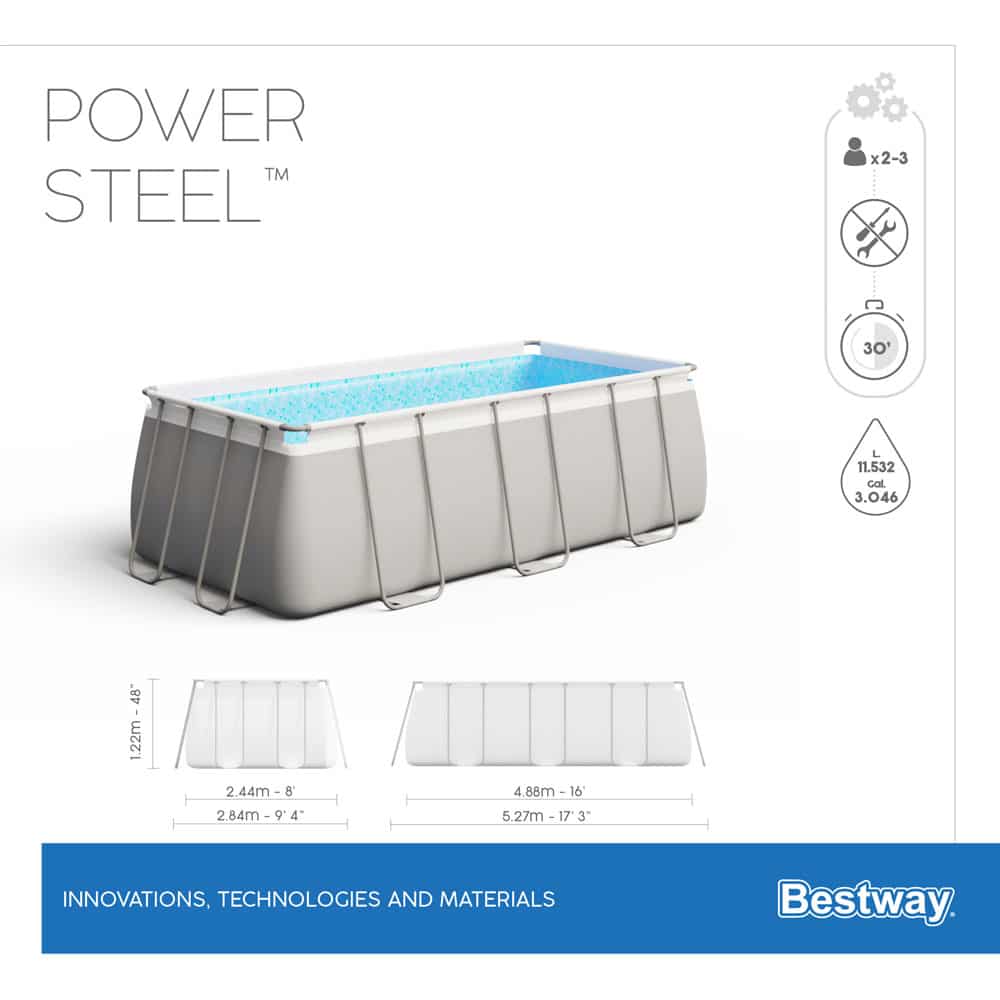 Bestway Power Steel Pool 56671 488x244x122cm Set inkl. Sandfilter
