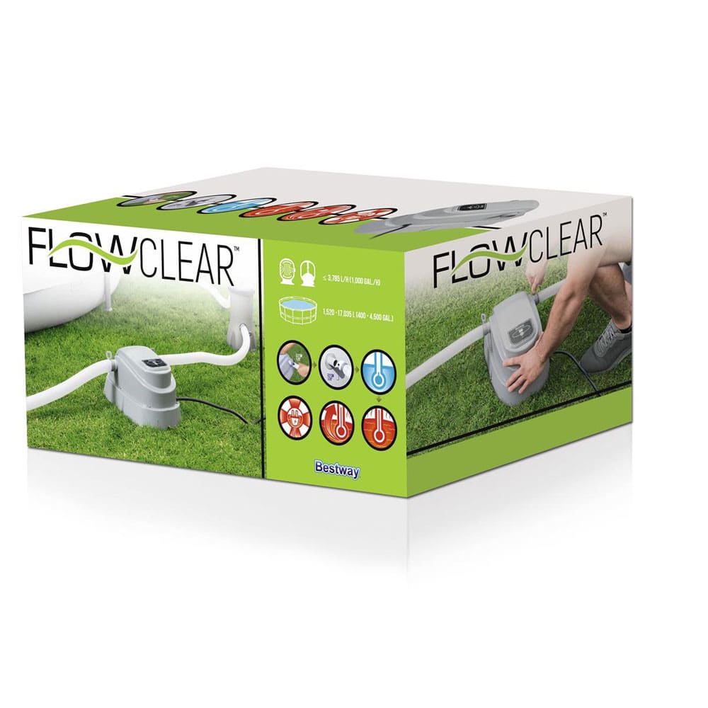 Verkaufsverpackung des Flowclear™ Poolheizung 2.800 W