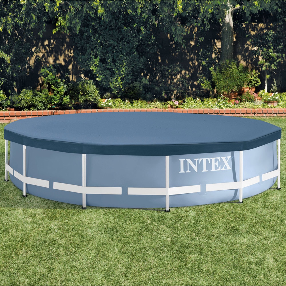 Pool mit Intex Abdeckplane 305 Frame für Stahlrohrpools im Garten