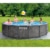 Intex Frame Pool 26742 - 457x122cm Greywood Set inkl. Pumpe im Garten aufgestellt
