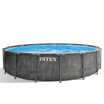 Intex Frame Pool 26742 - 457x122cm Greywood Set inkl. Pumpe