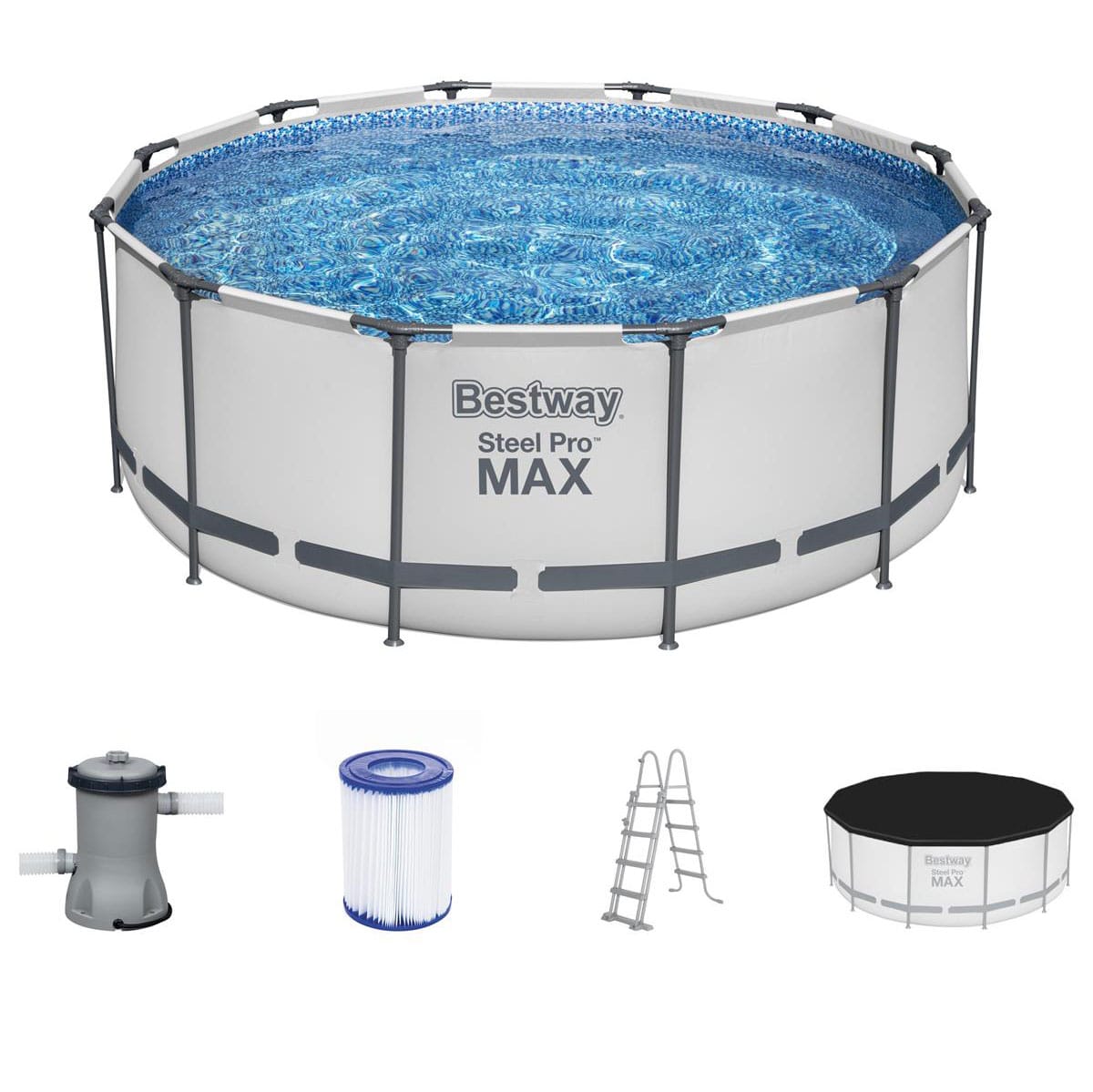 Bestway Steel Pro MAX™ Frame Pool, 366x122 cm, Komplett-Set mit Pumpe