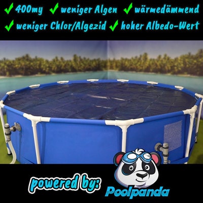 Solarfolie 400my blau mit 80cm für Aufrollvorrichtung Ovalform Solarplane Pool 