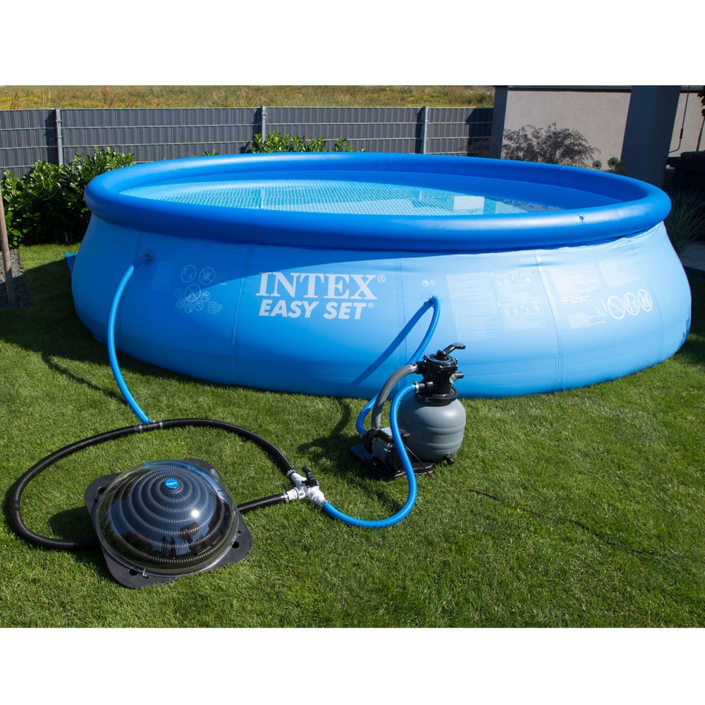 Miganeo Kugelkollektor - 55x55cm Solarkugel für Pools am Pool im Garten angeschlossen