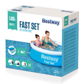Verkaufsverpackung des Bestway Fast Set Pool - 183x51 cm