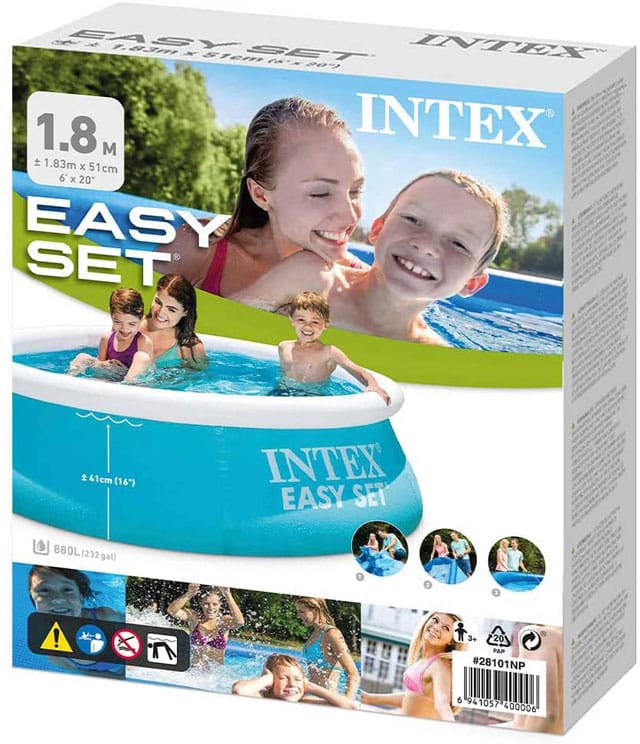 Intex Easy Set Pools Kinder Planschbecken mit Luftring Ø 183 x 51