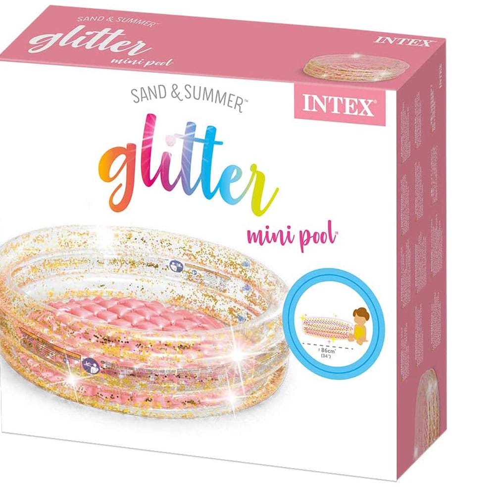 Verkaufsverpackung des Intex Planschbecken Glitter Mini Pool - 86 x 25 cm