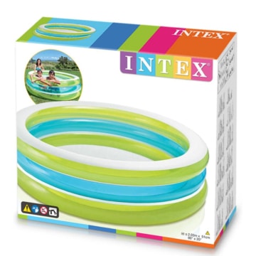 Verkaufsverpackung des Intex Swim Center See-through Pool - Kinder Aufstellpool - Planschbecken - Ø 203 x 51 cm