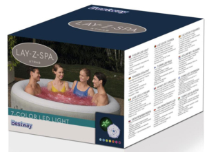 Verkaufsverpackung des LAY-Z-SPA® 7-Farben-LED-Licht, 9,2 x 6,2 cm