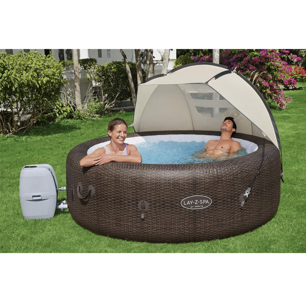 LAY-Z-SPA® Sonnenschutzdach, 183 x 94 x 109 cm am whirlpool in Garten