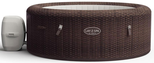 LAY-Z-SPA® St. Moritz AirJet™ Whirlpool, 216 x 71 cm, 5-7 Personen, rund, braune Rattan-Optik