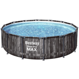 Bestway Steel Pro MAX Ersatz Frame Pool ohne Zubehör Ø 427 x 107 cm, Holz-Optik