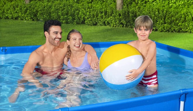 Pool 2x3m Bestway Steel Pro mit Familie