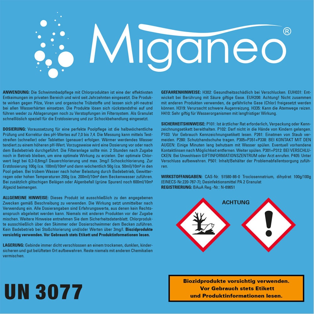 Miganeo® 5 kg Chlorgranulat schnelllöslich 56% Aktivchlor