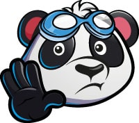 Panda macht Verbotszeichen