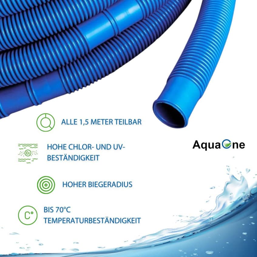 Zusammengefasste Eigenschaften des 3 Meter Poolschlauch 32 mm von AquaOne