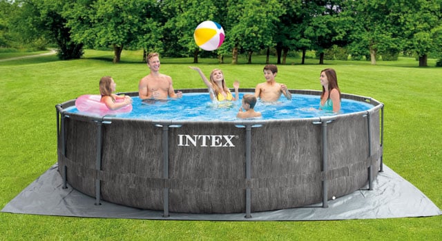 Intex 457x122 cm Frame Pool Greywood in Garten