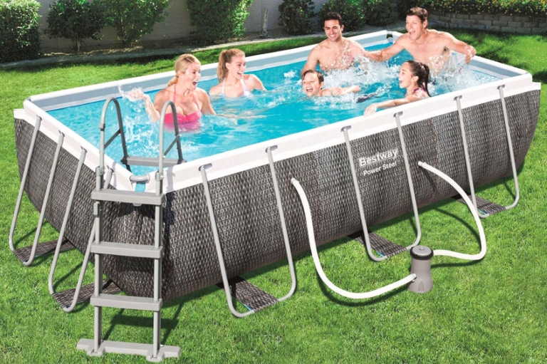 Pool Rattan Pool Rattan Optik - Elegante Bestway Pools inklusive Set