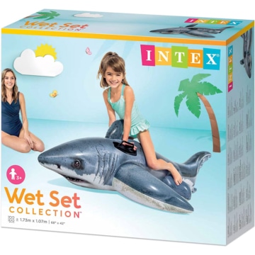 Kind spielt mit dem Intex Great White Shark 58152