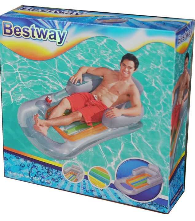 Verkaufsverpackung des Bestway Schwimmsessel blau