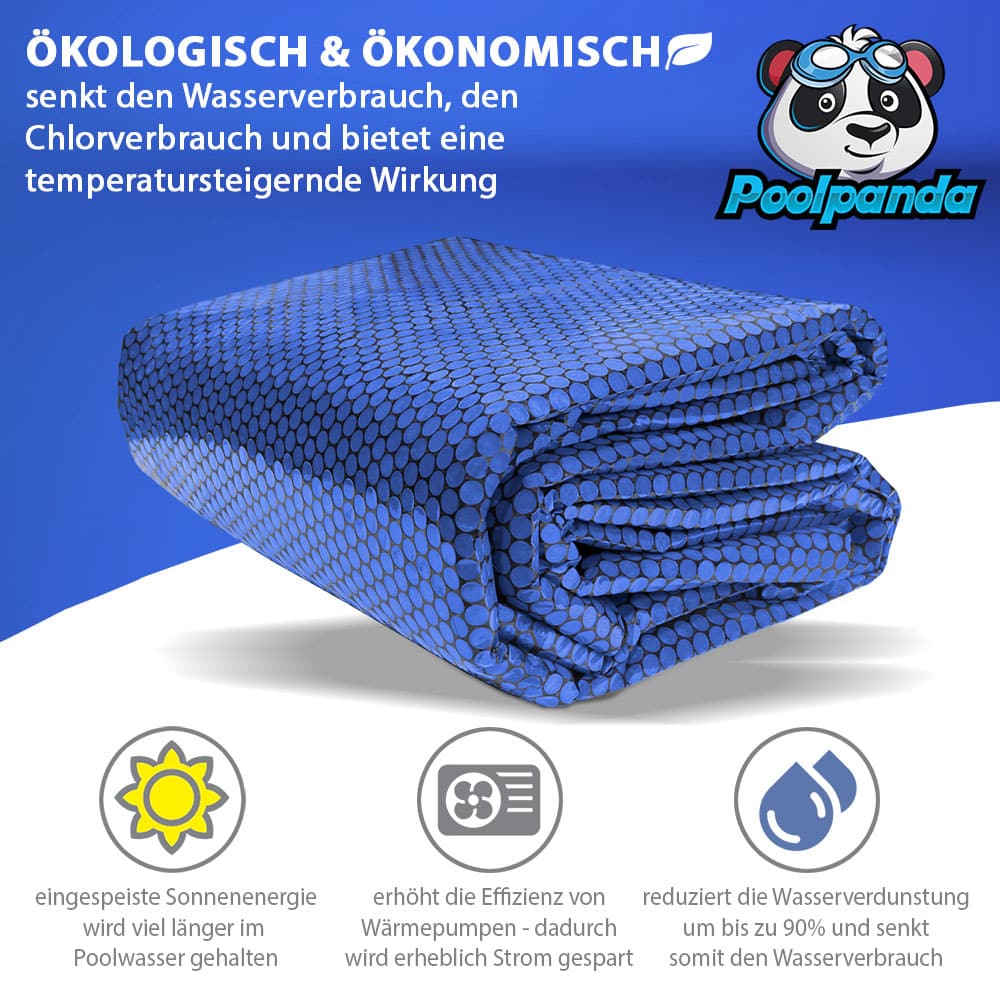 Poolpanda Elite Solarplane 457 cm | 400 µm schwarz/blau | 15mm Luftblasen
